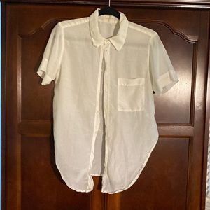 White short sleeve cotton blouse. XS